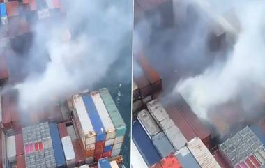 MV Maersk Frankfurt Fire: তিনদিন পরও নেভেনি কর্ণাটকে ফ্র্যাঙ্কফুর্টের পণ্যবাহী জাহাজের আগুন, দেখুন ভিডিয়ো