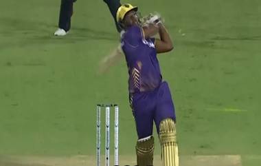 Andre Russell Smashes Massive 107M Six: হ্যারিস রউফের বলে ১০৭ মিটারের বিশাল ছক্কা হাঁকালেন আন্দ্রে রাসেল, স্টেডিয়াম পার হয়ে গেল বল (দেখুন ভিডিও)