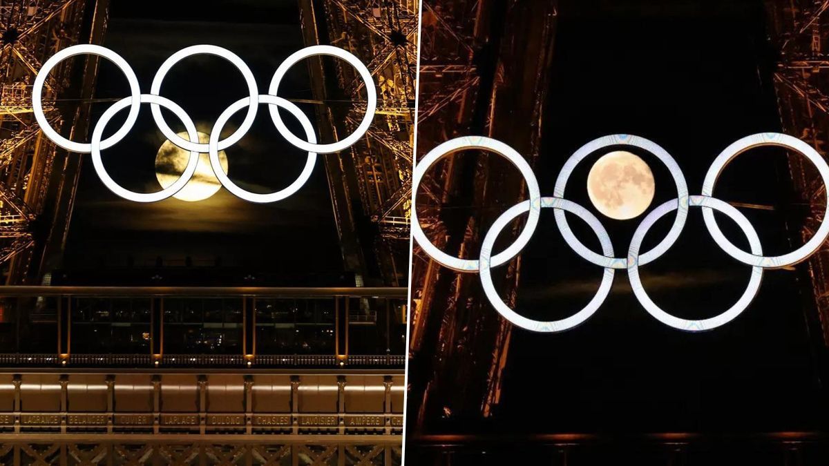 Paris Olympic Moon Sighting: আইফেল টাওয়ারে অলিম্পিক রিংয়ের মধ্যে পূর্ণিমার চাঁদ, দেখুন ভাইরাল ভিডিও