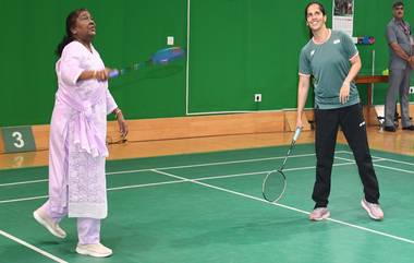 President Murmu Played Badminton: সাইনা-র সঙ্গে পাল্লা দিয়ে ব্যাডমিন্টন খেললেন রাষ্ট্রপতি দ্রৌপদী মুর্মু (দেখুন সেই ছবি)