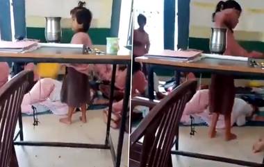 Viral Video: ক্লাসরুমে নাক ডেকে ঘুমাচ্ছেন শিক্ষিকা, পালা করে হাওয়া করছে খুদে পড়ুয়ারা, ভাইরাল ভিডিয়ো