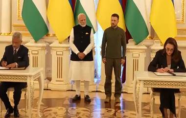 Exchange Of MoUs Between India & Ukraine: প্রধানমন্ত্রী নরেন্দ্র মোদি এবং ইউক্রেনের রাষ্ট্রপতি জেলেনস্কির উপস্থিতিতে দুই দেশের মধ্যে সমঝোতা স্মারক সই (দেখুন ভিডিও)