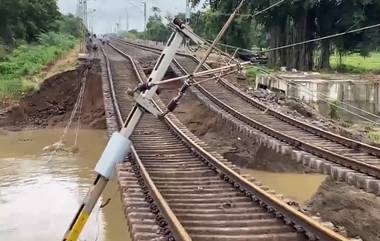 Telangana Rain: ভারী বৃষ্টির কারণে ধুয়েমুছে সাফ রেললাইনের একাংশ, তেলেঙ্গানায় বিপর্যস্ত রেল চলাচল