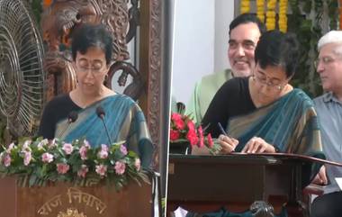 Atishi: রাজধানীর তৃতীয় মহিলা মুখ্যমন্ত্রী হলেন আতিশি, শপথবাক্য পাঠের পর 'গুরু' অরবিন্দের পা ছুঁয়ে প্রণাম