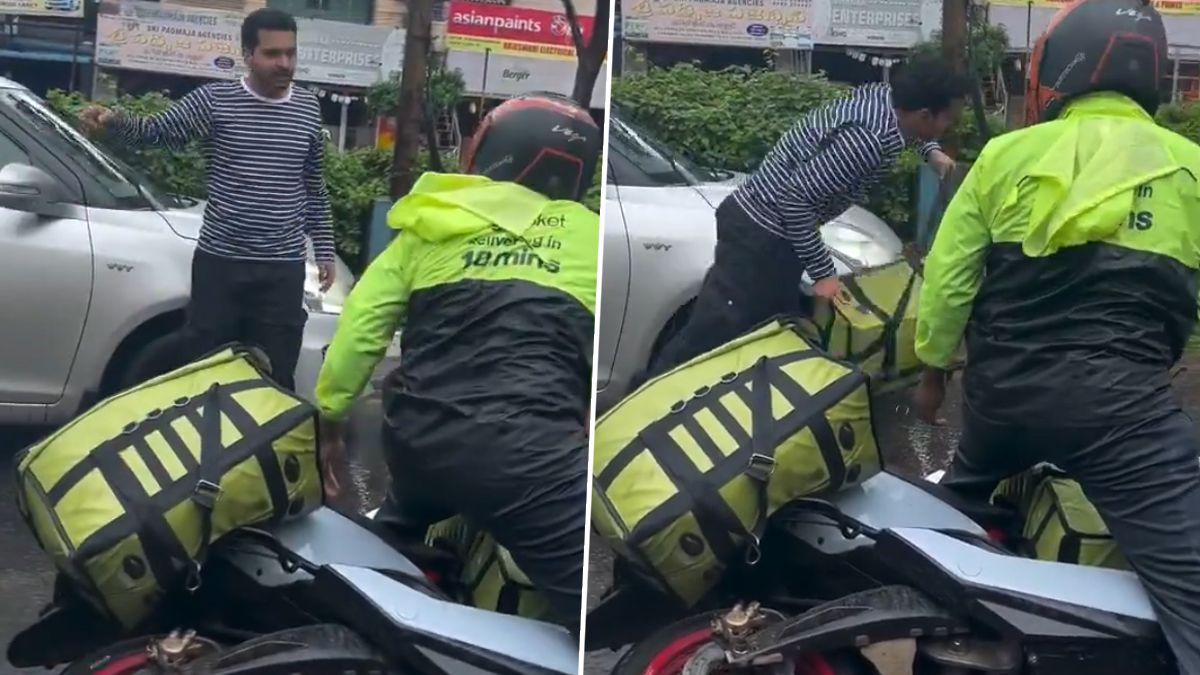 Viral Video: গাড়ি চালানো নিয়ে বচসা, রাস্তায় ডেলিভারি বয়কে সজোরে ঘুষি, ভাইরাল ভিডিয়ো