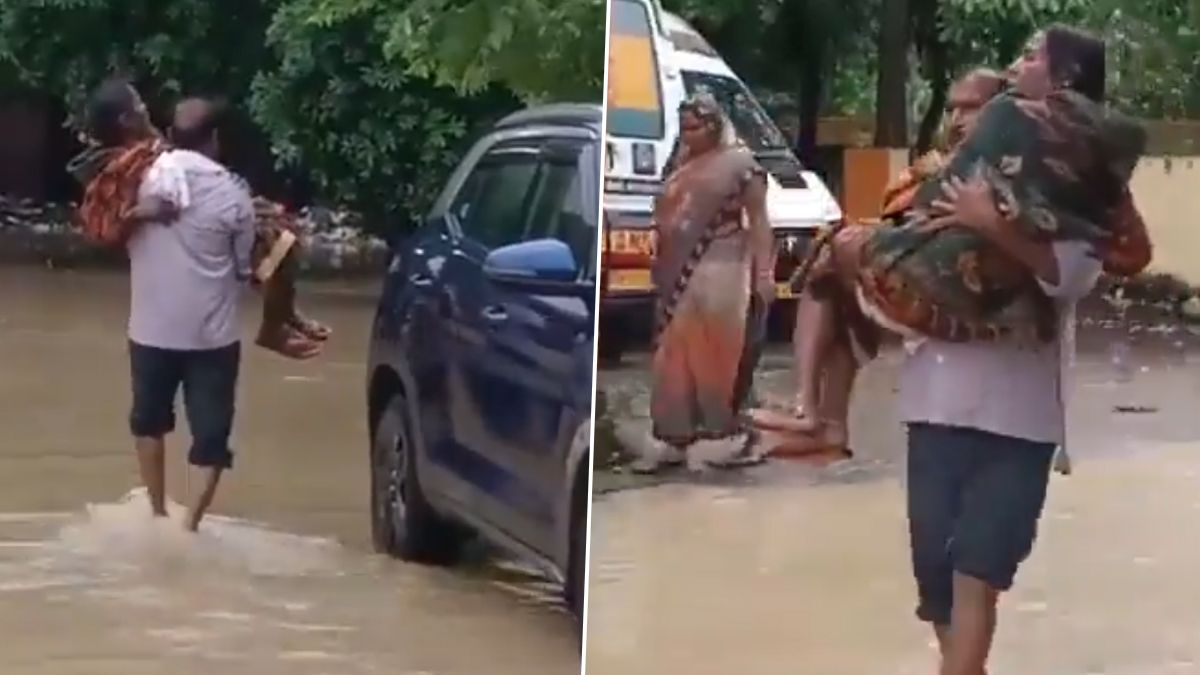 Viral Video: স্ট্রেচার কিংবা হুইলচেয়ারে নয়, জলমগ্ন রাস্তায় স্ত্রীকে কোলে তুলে নিয়েই হাসপাতালে ছুটলেন স্বামী, ভাইরাল ভিডিয়ো