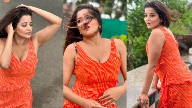 Monalisa Sexy Look: গেরুয়া আধুনিক পোশাকে সুন্দরী ঝুমা বৌদি, মুগ্ধ ভক্তরা...