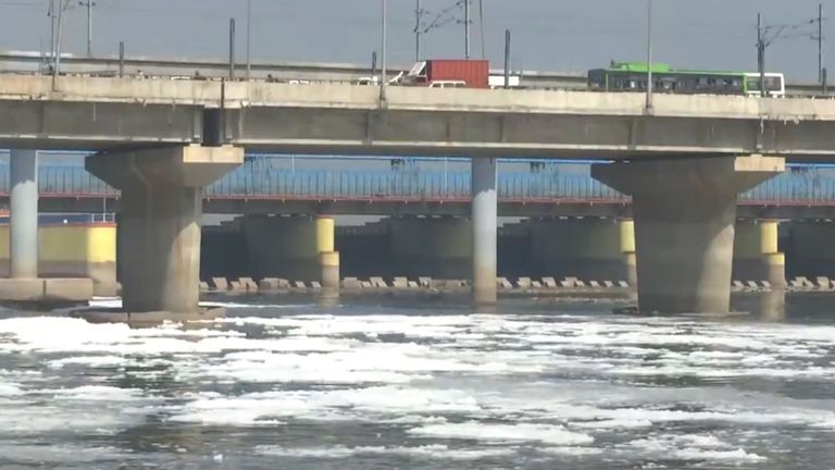 Yamuna River: বরফের চাঁইয়ের মত যমুনায় ভাসছে বিষাক্ত ফেনা, উৎস কী? উঠছে প্রশ্ন