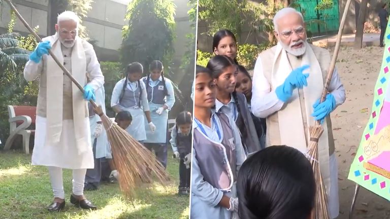 Gandhi Jayanti 2024: স্কুল পড়ুয়াদের সঙ্গে স্বচ্ছতা অভিযানে প্রধানমন্ত্রী নরেন্দ্র মোদী, দেখুন ভিডিয়ো