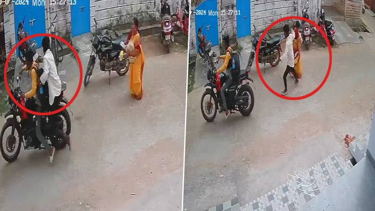 Chain Snatching Video: অন্ধ্রে প্রকাশ্য দিবালোকে মহিলার গলা থেকে চেন ছিনতাই করে পালাচ্ছে দুষ্কৃতী, দেখুন ভিডিয়ো