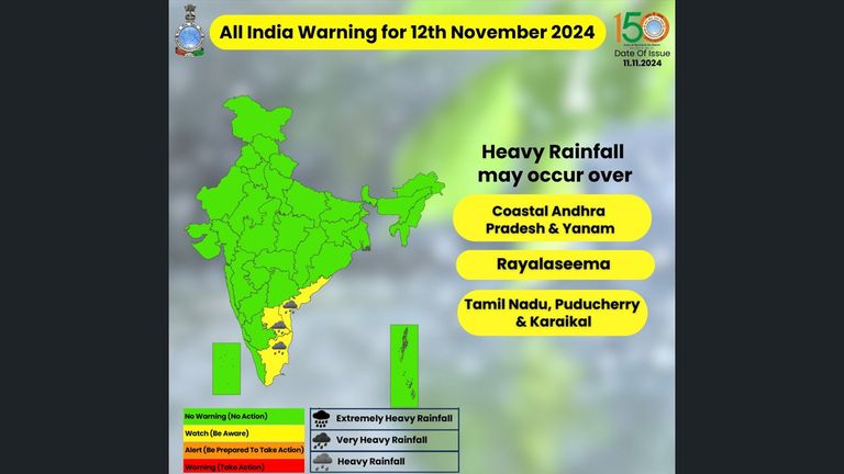 IMD Forecast: দক্ষিণ ভারতের বিস্তীর্ণ অঞ্চলে ভারী বৃষ্টির পূর্বাভাস আইএমডির, ১৫ নভেম্বর অবধি চলবে বৃষ্টি