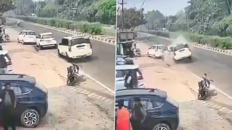 Shocking Video: নিয়ন্ত্রণ হারিয়ে স্করপিওর ধাক্কা, হুড়মুড়িয়ে পড়ল ২টি গাড়ি, ভয়াবহ দুর্ঘটনা