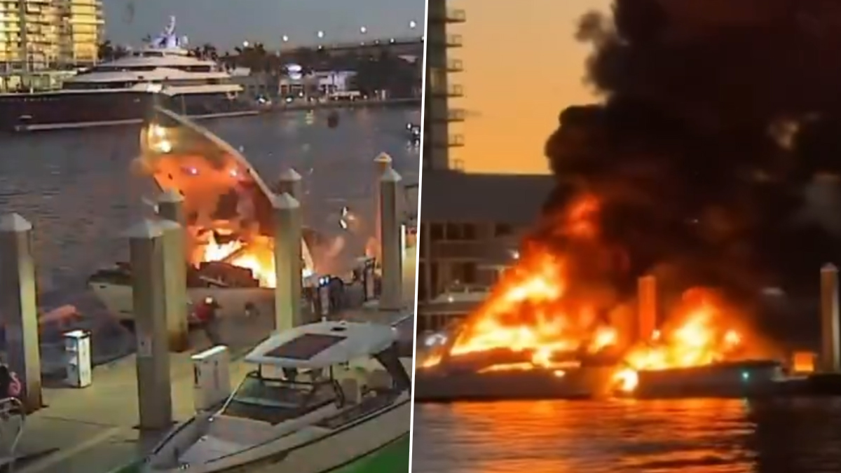 Florida Boat Explosion: ফ্লোরিডার মেরিনায় স্পিড বোট বিস্ফোরণে মৃত ১, আহত অনেকে, অগ্নিকাণ্ডের ভয়াবহ ভিডিয়ো দেখুন