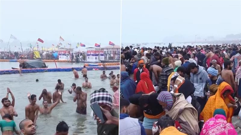 Maha Kumbh 2025: হাড় কাঁপানো ঠান্ডার মধ্যেও মহাকুম্ভে পবিত্র স্নানে অসংখ্য ভক্তের ভিড়