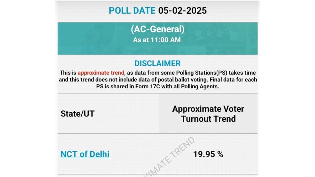 Delhi Assembly Election 2025: 19.95% voter turnout recorded till 11 am in Delhi Assembly Election