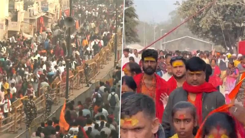 Ayodhya Ram Mandir: সপ্তাহের শুরুতে অযোধ্যার রামমন্দিরে বিপুল ভক্ত সমাগম, দেখুন ভিডিয়ো