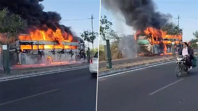 Gujarat: বিয়ের শোভাযাত্রা বহনকারী বাসে আচমকা লাগল আগুন, জিনিসপত্র ফেলে প্রাণ বাঁচাতে ঝাঁপ দিলেন যাত্রীরা