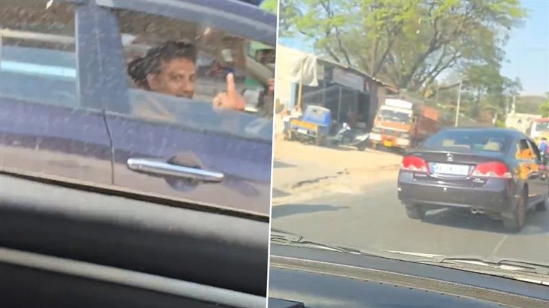 Man Allegedly Making Obscene Sign Video: সিগন্যালে দাঁড়িয়ে মহিলা চালককে মধ্যমা প্রদর্শন, তারপর কী হল দেখুন