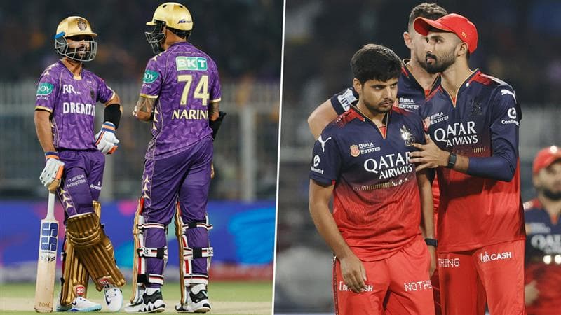 KKR vs RCB: মাঝের ধসে রাহানের দুরন্ত ইনিংসের পরেও আকাশছোঁয়া রান হল না কলকাতার, আরসিবির জিততে চাই ১৭৫ রান