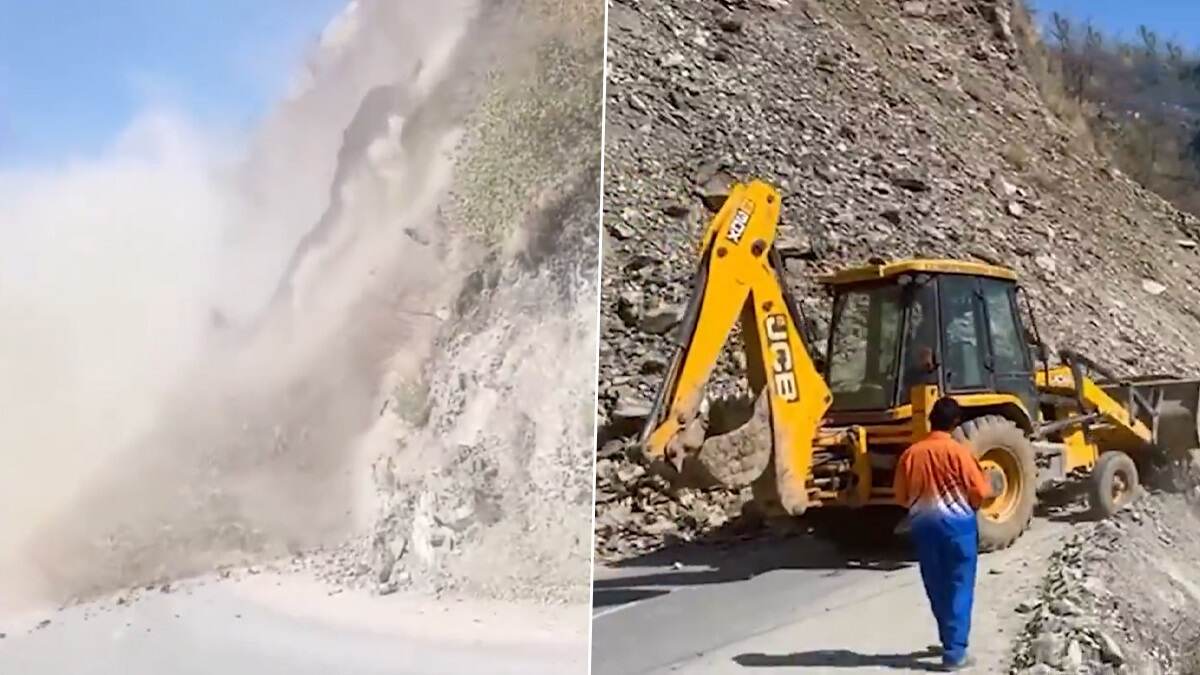 Landslide Video: হঠাৎ ধস নামল রাস্তা জুড়ে, দেখুন সেই ভিডিয়ো