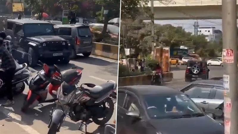 Car Hits Several Vehicles Video: সামনে, পাশে গাড়ির লাইন, ভ্রুক্ষেপ না করেই বেপরোয়া ধাক্কা থরের, দেখুন ভিডিয়ো