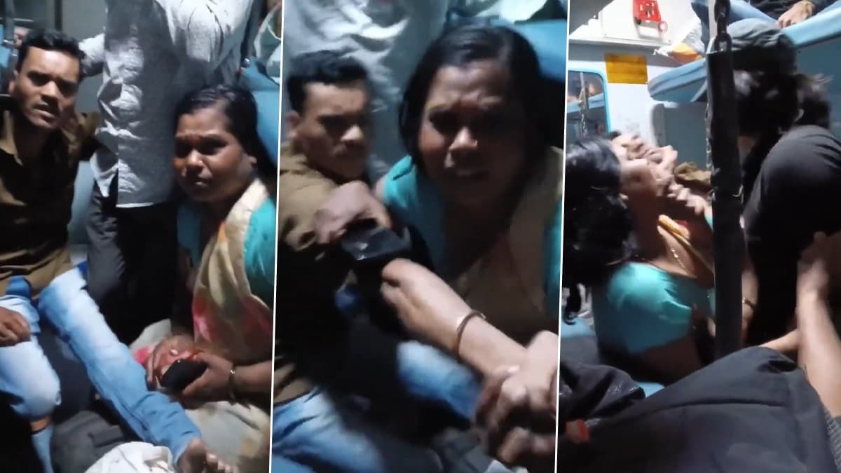 Man Forcibly Kissing Youth In Train Video: ট্রেনে উঠেই যুবককে জোর করে চুম্বন, ক্ষেপে গিয়ে ওই ব্যক্তিকে বেদম চড়, থাপ্পড়, দেখুন কী হল