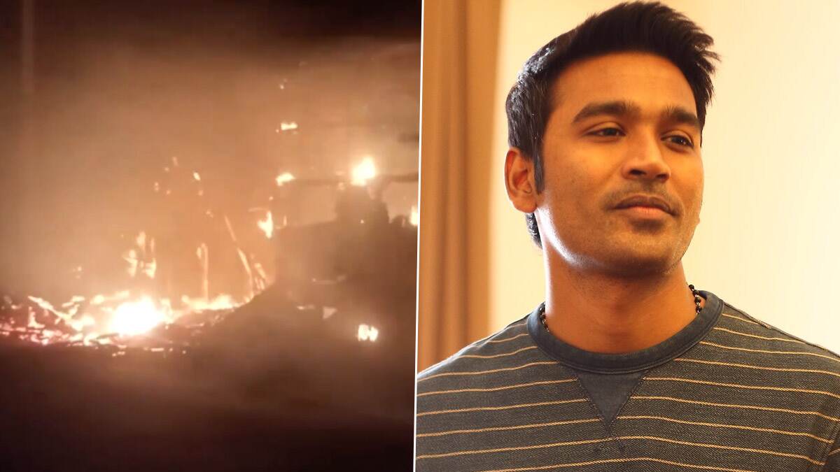 Fire Breaks Out on Dhanushs Movie Set: ধনুশের ছবির শুটিং সেটে ভয়াবহ অগ্নিকাণ্ড, দাউদাউ করে জ্বলল মস্ত ফ্লোর, ঠিক আছেন অভিনেতা?