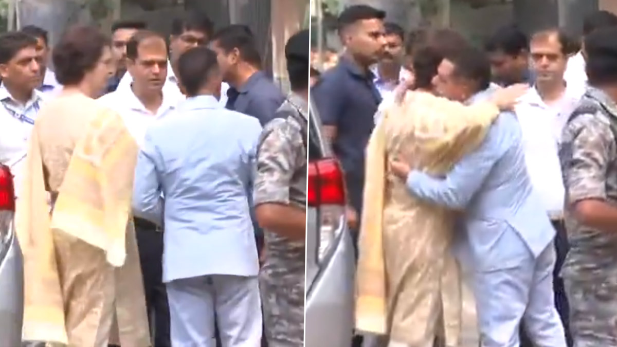 Robert Vadra Hugs Priyanka Gandhi: জমি দুর্নীতিকাণ্ডের চাপে রবার্ট! বুধেও ইডির তলব, স্ত্রী প্রিয়াঙ্কাকে জড়িয়ে ধরলেন, দেখুন