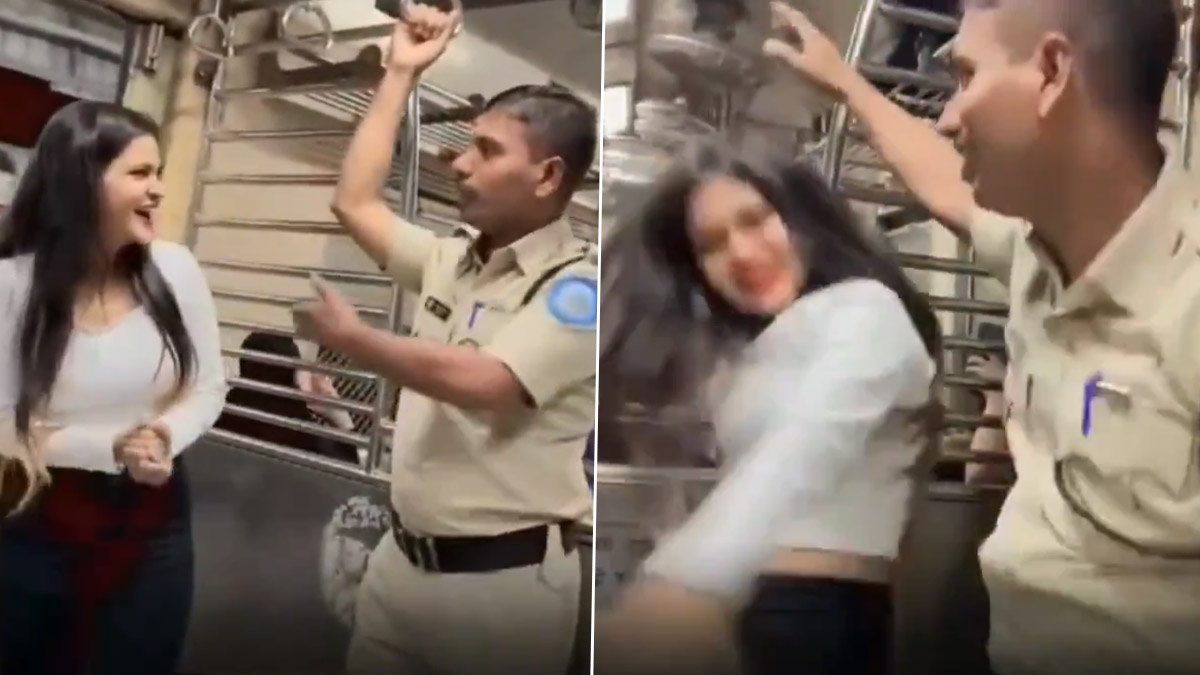 Viral Video: 'ফিলিংস' চাপতে না পেরে চলন্ত ট্রেনে তরুণীর সঙ্গে একী করছেন পুলিশ কর্মী? দেখুন ভিডিয়ো