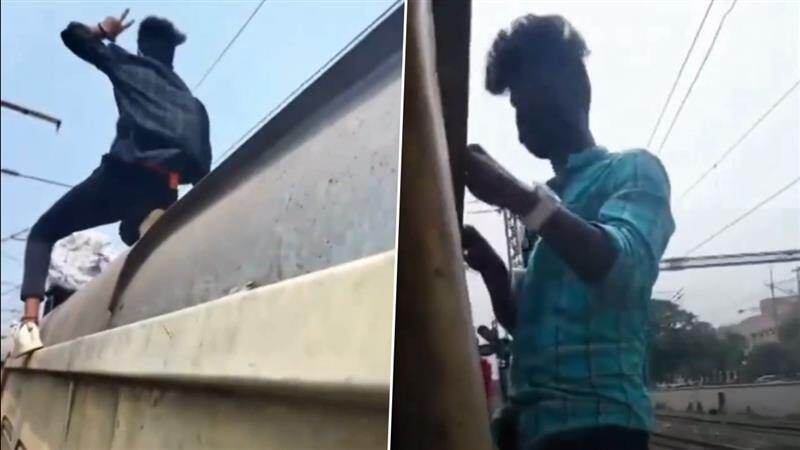 Dangerous Stunt Video: চলন্ত ট্রেনের ছাদে উঠে শিক্ষার্থীদের বিপজ্জনক স্টান্ট, দেখুন ভাইরাল ভিডিও