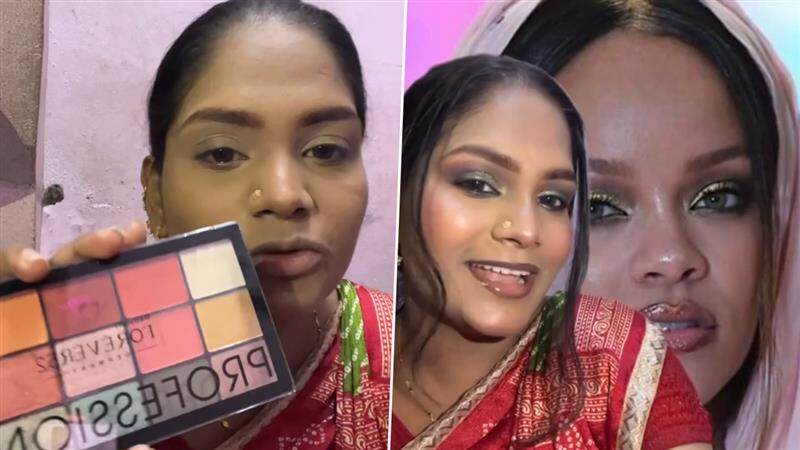 Viral Video: আম্বানিদের অনুষ্ঠানে রিহানার লুক পুনর্নির্মাণ করলেন দেশি মেকআপ শিল্পী, কতটা ছুঁতে পারলেন আন্তর্জাতিক তারকাকে?