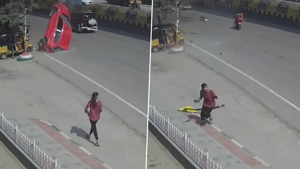 Accident Viral Video: চলার পথে সেতু থেকে পড়ল গাড়ি, বরাতজোরে প্রাণে বাঁচলেন তরুণী, ভাইরাল ভিডিয়ো