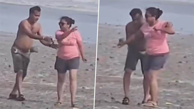 Couple Viral Video In Digha: দিঘার সৈকতে দম্পতির ঝগড়া, মারপিট, স্বামীর বুকে কিল, ঘুঁষি মেরে এগিয়ে যাচ্ছেন স্ত্রী, দেখুন ভাইরাল ভিডিয়ো