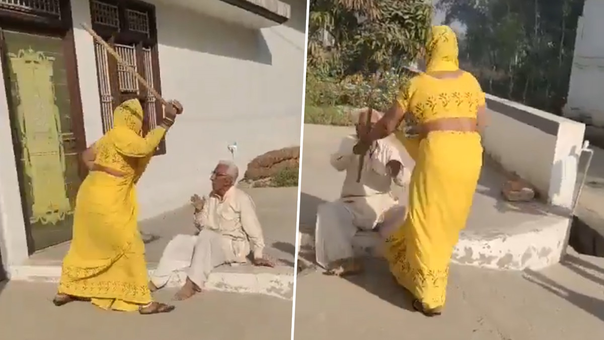 Viral Video Of Woman Beats Her Father-In-Law: বৃদ্ধের লাঠি কেড়ে মারধর, 'দানবীয় শক্তিতে' শ্বশুরকে পেটালেন বউমা, দেখুন ভাইরাল ভিডিয়ো