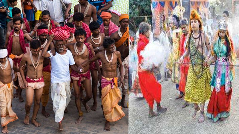 Gajan Festival traditions and rituals: কোথাও আগুনের উপর দিয়ে হেঁটে যাওয়া, কোথাও বর্শার আঘাত। রাজ্যজুড়ে গাজনের পৃথক রীতি।