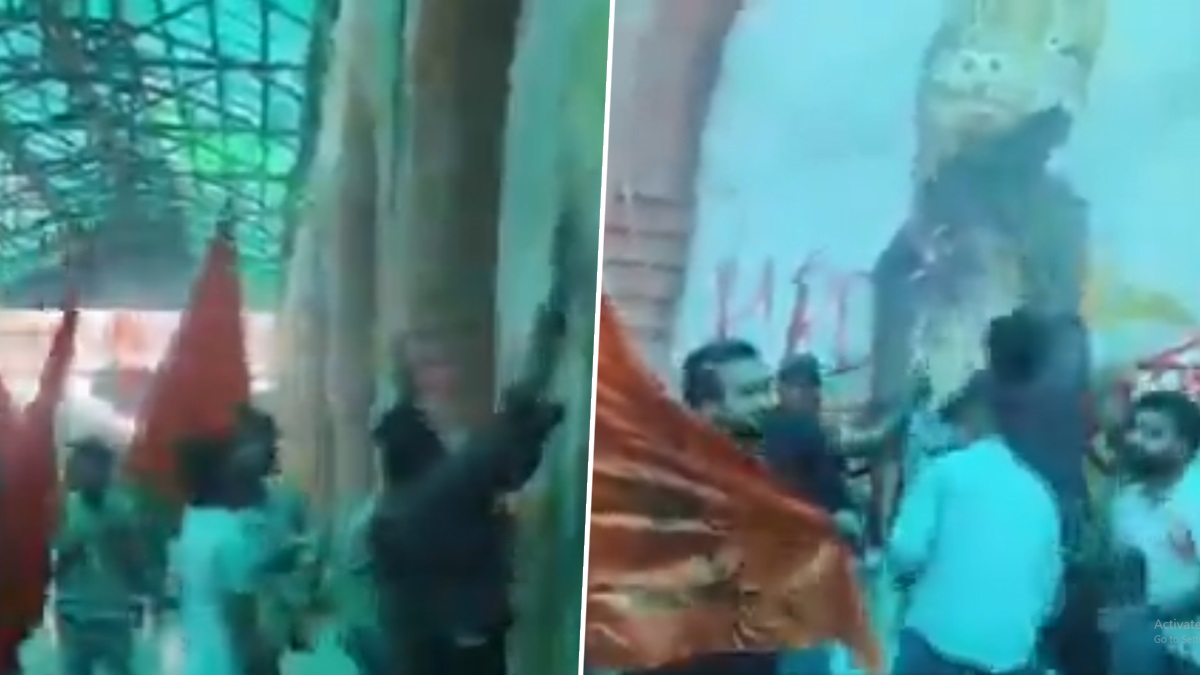 Hindu Raksha Dal Painting Black In Aurangzeb's Portrait: 'পূর্বপুরুষদের উপর অত্যাচারীর ছবি দেখতে চাই না', 'জয় শ্রীরাম' বলে ঔরঙ্গজ়েবের ছবি কালো করল হিন্দু রক্ষা দল, দেখুন
