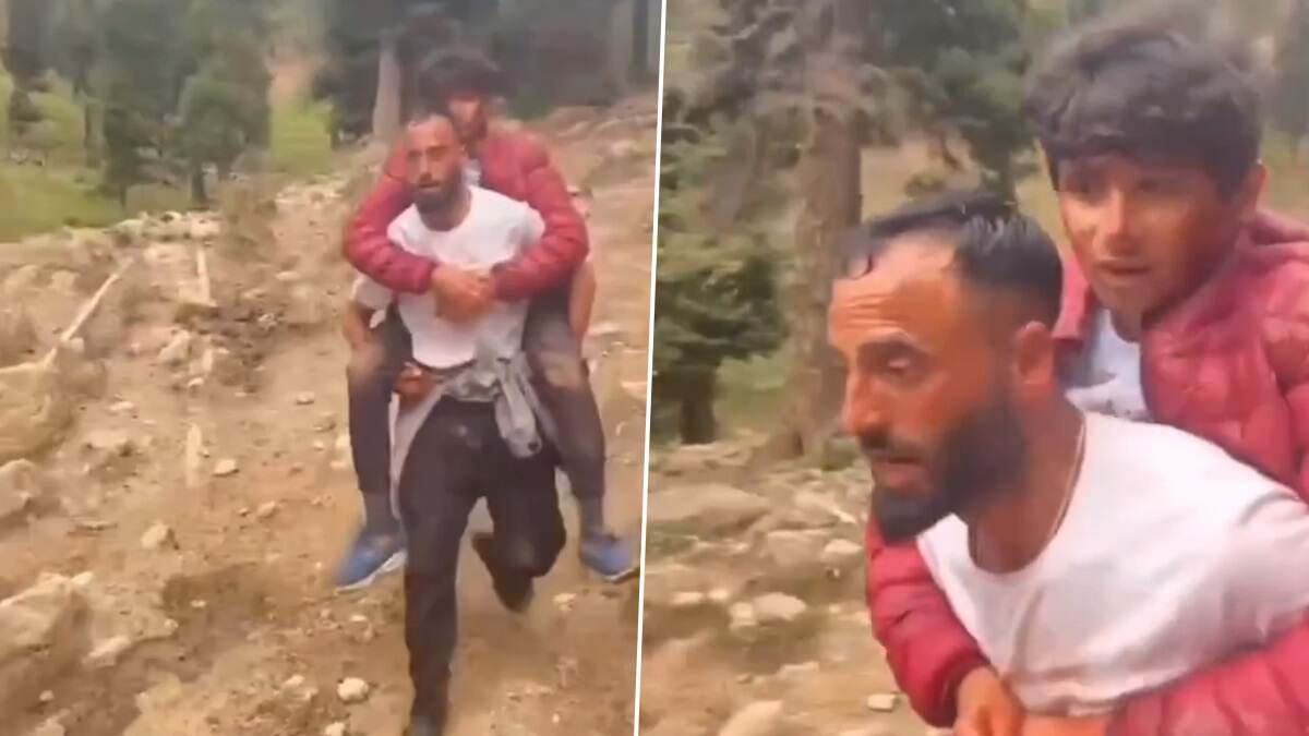 Kashmiri Man Saves Tourist Life Amid Pahalgam Attack: চারদিক থেকে গুলি ছুটে আসছে, আহত কিশোরকে বাঁচাতে পিঠে চাপিয়ে দৌঁড়লেন কাশ্মীরের এই ব্যক্তি, দেখুন