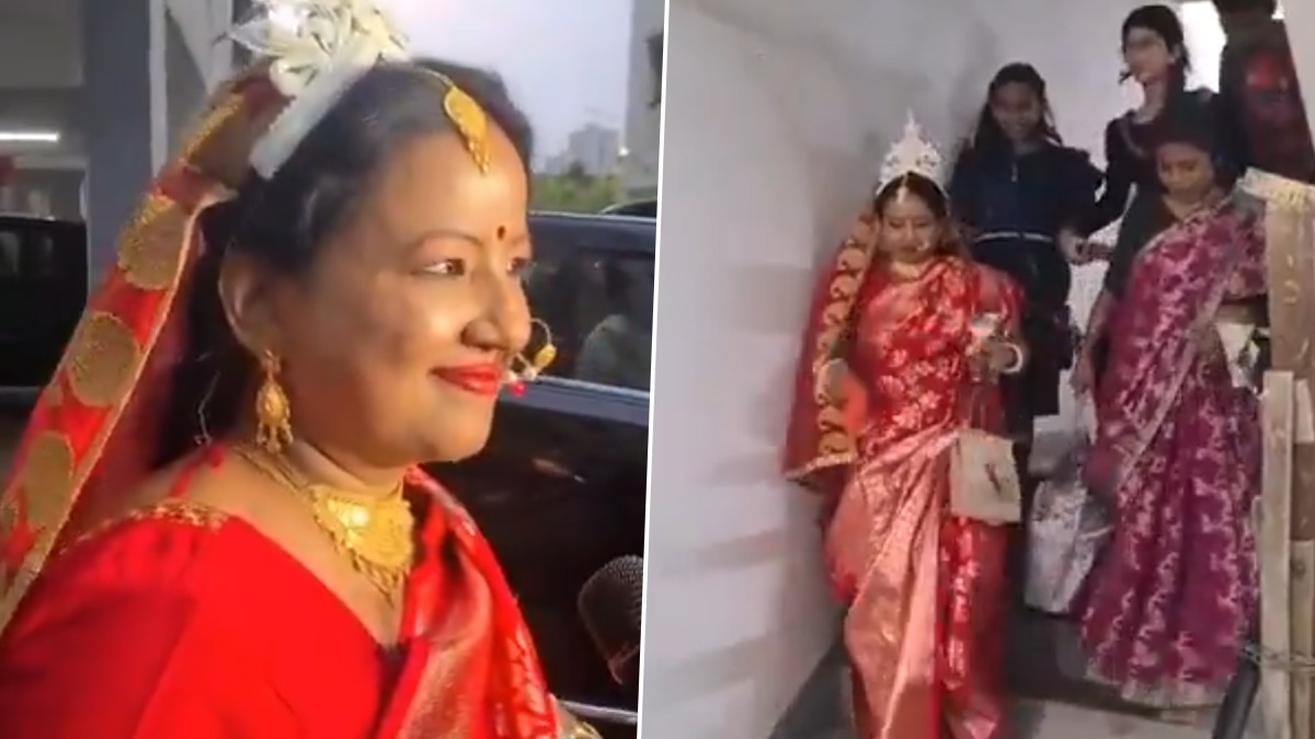 Dilip Ghosh-Rinku Majumdar Marriage: পরণে লাল বেনারসি, দিলীপের সঙ্গে বিয়ের আগে একেবারে কনের সাজে হাজির রিঙ্কু মজুমদার