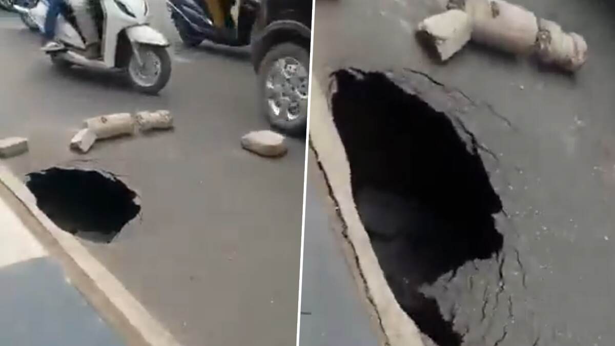 Road Collapse Incident In Lucknow: লখনউয়ের সাহারাগঞ্জ মলের সামনে আবারও  ধসে পড়ল রাস্তা, নিম্নমানের নির্মাণকাজ নিয়ে প্রশ্ন তুলেছেন মানুষ