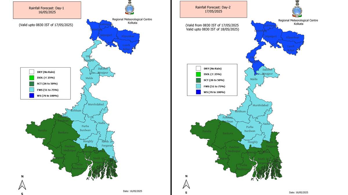 Weather Forecast Of West Bengal: আজ দক্ষিণবঙ্গে ঝোড়ো হাওয়ার সঙ্গে বৃষ্টির পূর্বাভাস, কমতে পারে তাপমাত্রাও জানাল আবহাওয়া দফতর