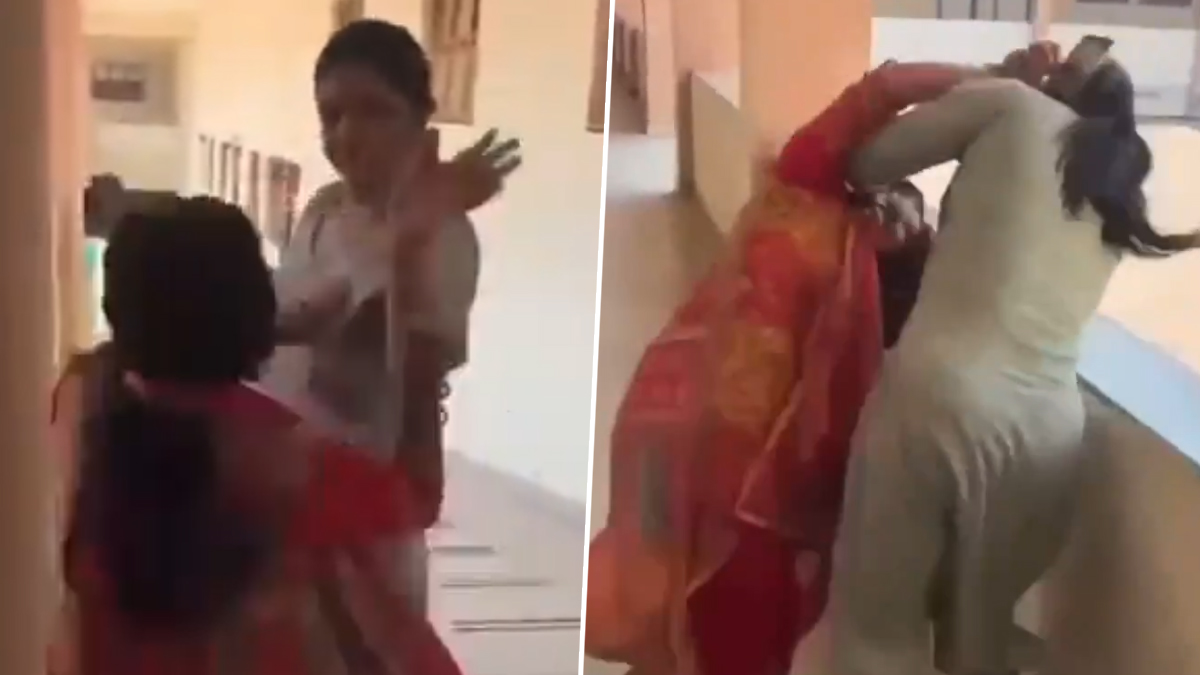 Viral Video: স্কুলের মধ্যেই অধ্যক্ষ এবং লাইব্রেরিয়ানের মধ্যে চুলোচুলি কাণ্ড, এলোপাথাড়ি কিল-চড়, ভিডিও ভাইরাল হতেই বরখাস্ত