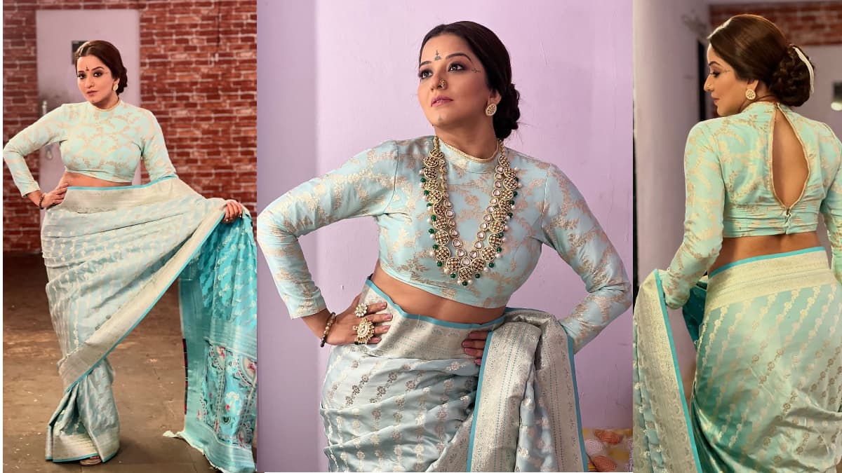Monalisa in Saree:  শাড়িতে মোহময়ী রূপে মোনালিসা। ভক্তকুল মুগ্ধ হয়ে দেখছে নায়িকাকে