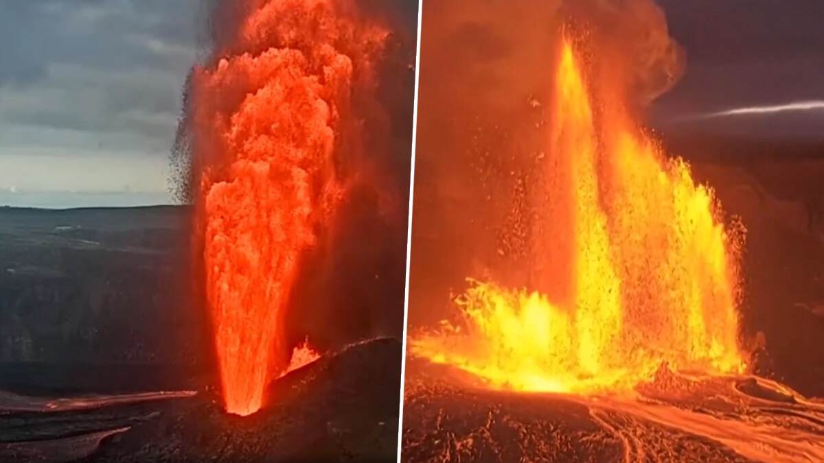 Volcano Eruption Viral Video: টগবগ করে ফুটছে লাভা, আগুন উড়ছে ১ হাজার ফুট পর্যন্ত, দেখুন আগ্নেয়গিরির ভয়াবহ ভাইরাল ভিডিয়ো