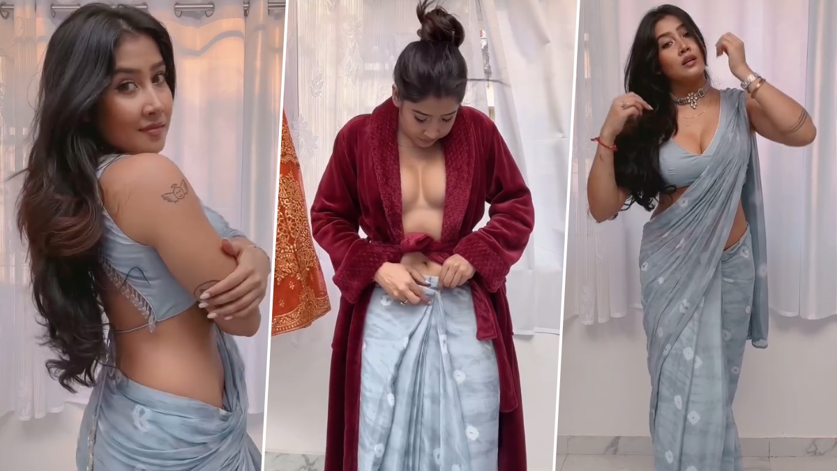 Sofia Ansari Video: ক্যামেরার সামনে পোশাক পরিবর্তন, বাথরোব ছেড়ে শাড়ি পরলেন সোফিয়া আনসারি, ভাইরাল ভিডিয়ো