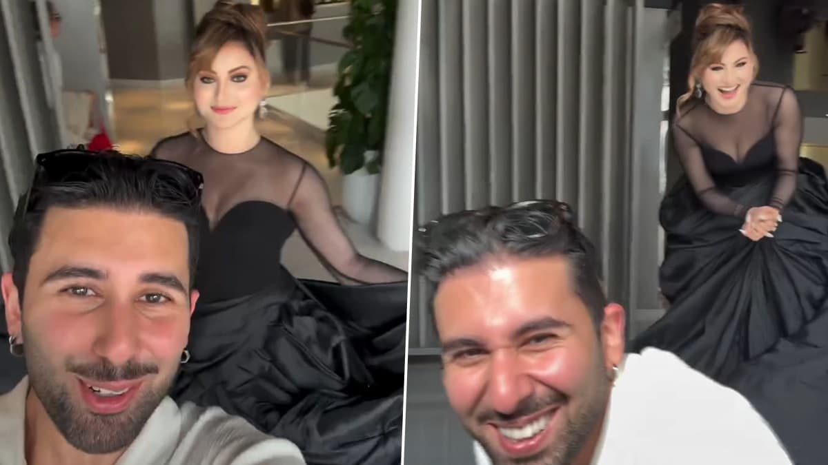 Urvashi Rautela With Orry: নিজের কালো গাউনের ভিতরে ওরিকে আটকে দিলেন ঊর্বশী, দেখুন ভিডিয়ো