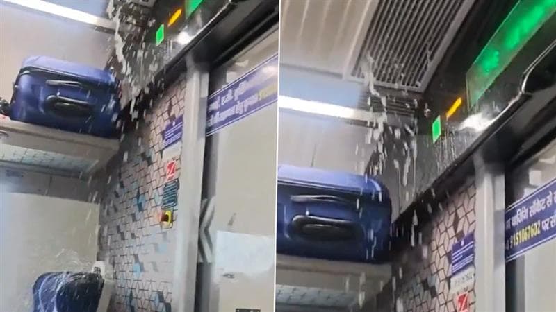 Water Leakage in Vande Bharat: বন্দে ভারতে হু-হু করে ঢুকছে বৃষ্টির জল, বিলাসবহুল ট্রেনে নিম্নমানের পরিষেবার অভিযোগ, দেখুন ভিডিও