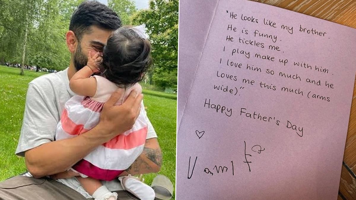 Father's Day 2025: 'বাবা আমার দাদার মত', পিতৃ দিবসে বিরাটের জন্যে চিঠি লিখল একরত্তি মেয়ে ভামিকা, দেখুন