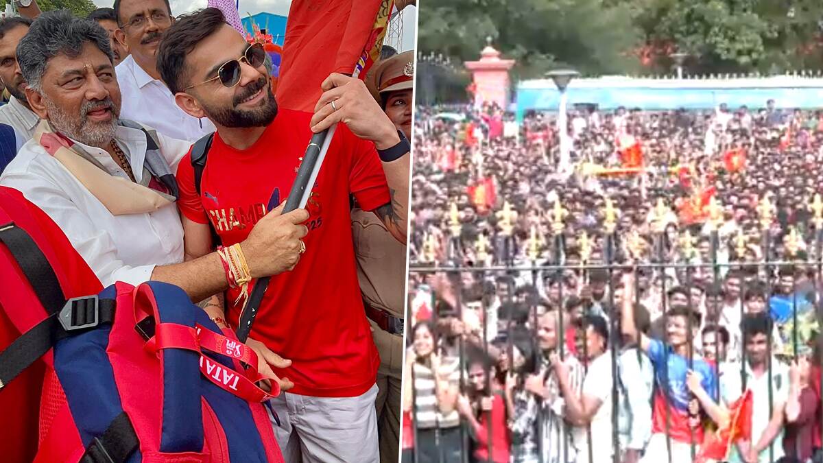 RCB Victory Parade: বিরাট কোহলিকে বিমানবন্দরে স্বাগত জানালে ডিকে শিবকুমার, বিধান সৌধের বাইরে উপচে পড়া ভিড়