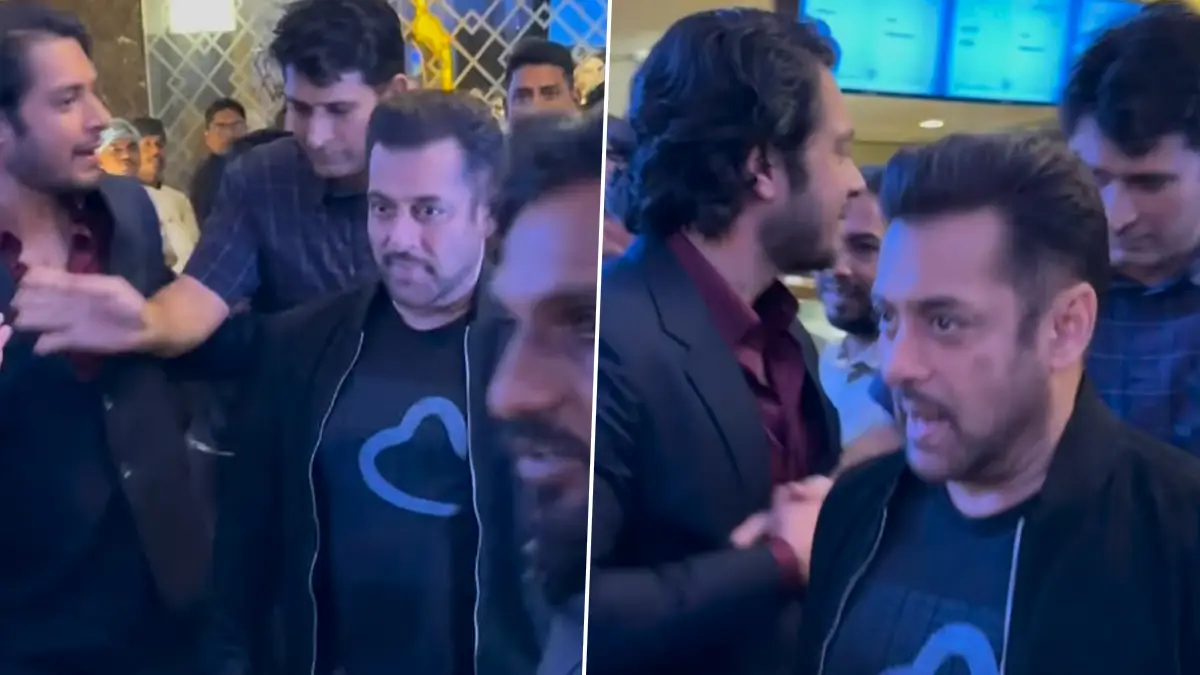 Salman Khan: সলমনের কড়া নিরাপত্তা, আমির-পুত্রকে ধাক্কা মেরে সরানো হল, দেখুন ভাইরাল ভিডিও