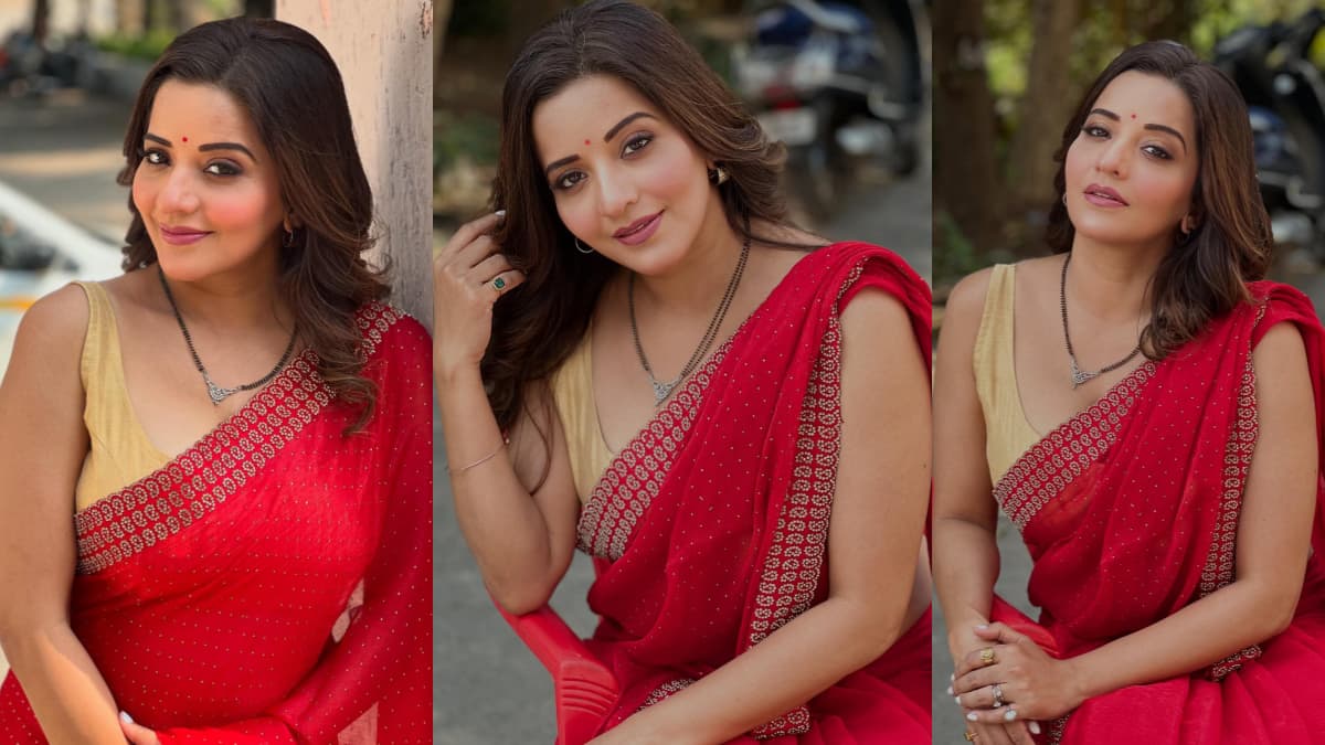 Monalisa saree Look: লাল শাড়িতে বাঙালি বধূর লুকে মোনালিসা। ছবি দেখে মুগ্ধ ভক্তরা